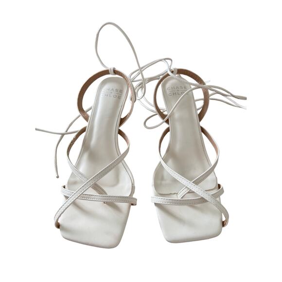 Chase + Chloe Wraparound Sandals Size  8 OffWhite Square Open Toe - Picture 2 of 7